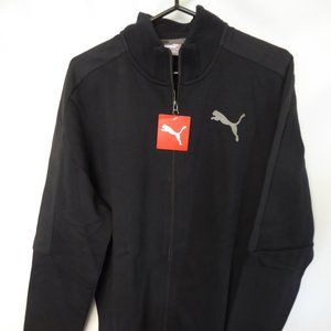PUMA BRAND MENS BLACK LONG SLEEVE TRACK JACKET WITH FULL ZIPPER (L) NEW WITH TAG